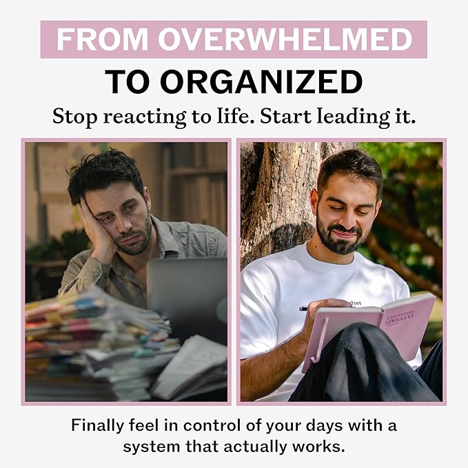 Undated Daily Planner | 90 Day Daily & Weekly Productivity Journal with Hourly Schedule, To Do List, Goal Tracker & Habit Tracker | ADHD Planner for Men & Women | Hardcover Agenda (Pink)