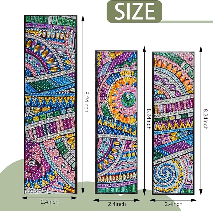 Tontut 3pcs Diamond Art Painting Kit Bookmarks, Star River Exquisite General DIY Bookmarks, Lightweight and Durable for Reading Lovers