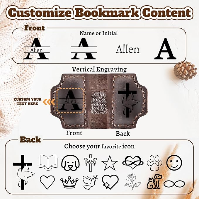 Custom Bookmark with Pen Holder Magnetic Leather Bookmarks Magnetic Leather Pen Holder Bookmark Personalized Bookmarks for Reading Women