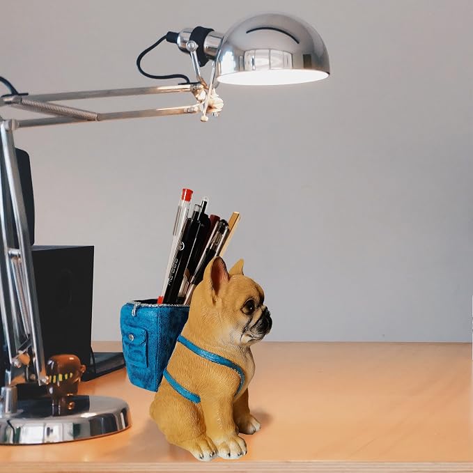 Dog Pen Holder for Desk French Bulldog Gifts for Men Women and Kids Unique Pen Pencil Holder Cup Funny Desktop Organizer for Home Office School Desk Decor (French Bulldog)