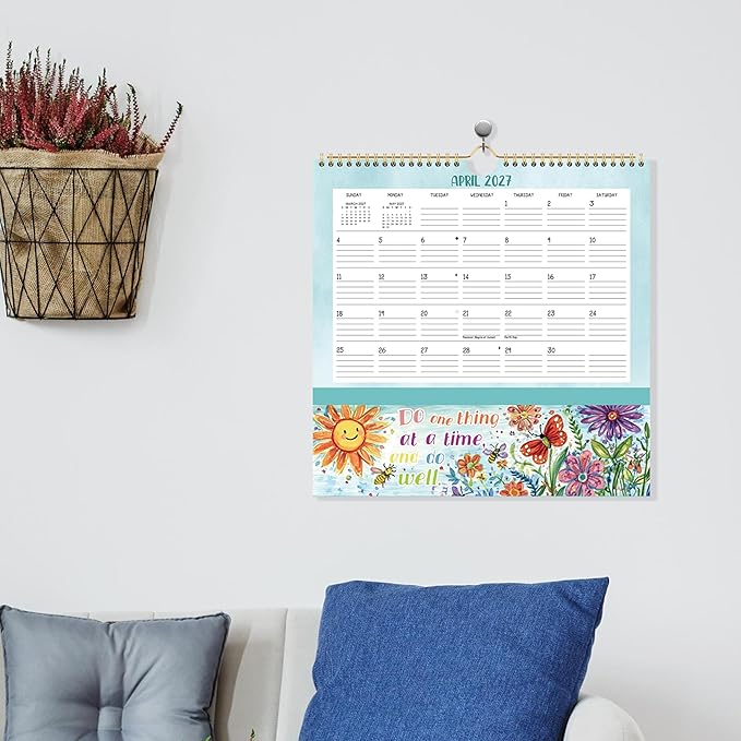 Wall Calendar 2026-2027 - Jul 2026 - Dec. 2027, 18 Monthly Calendar 2026-2027 with Pockets, 12" x 12", with Ample Ruled Space, Holidays, 2-Sided Pockets, 12 Seasonal Calendar, Great for Home & Office