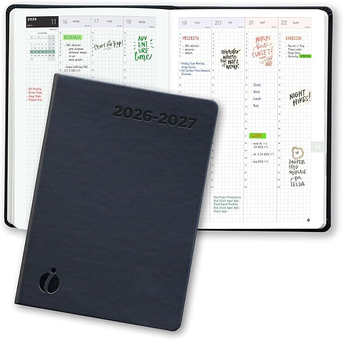 Hourly Academic Planner 2026-2027 – 24-Hour Planner with Weekly & Monthly Time Slots, Hardcover Appointment Book for Students & Professionals, Minimalist Japanese Design, June 2026 - July 2027 (6x8.5)