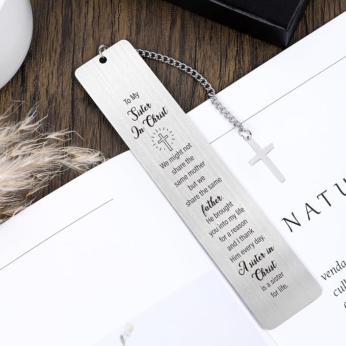 Sisters in Christ Bookmark Gifts - Inspirational Sisters in Christ Gifts for Women, Inspirational Bible Christian Bookmark, Religious Catholic Baptism Christmas Birthday Present for Friends