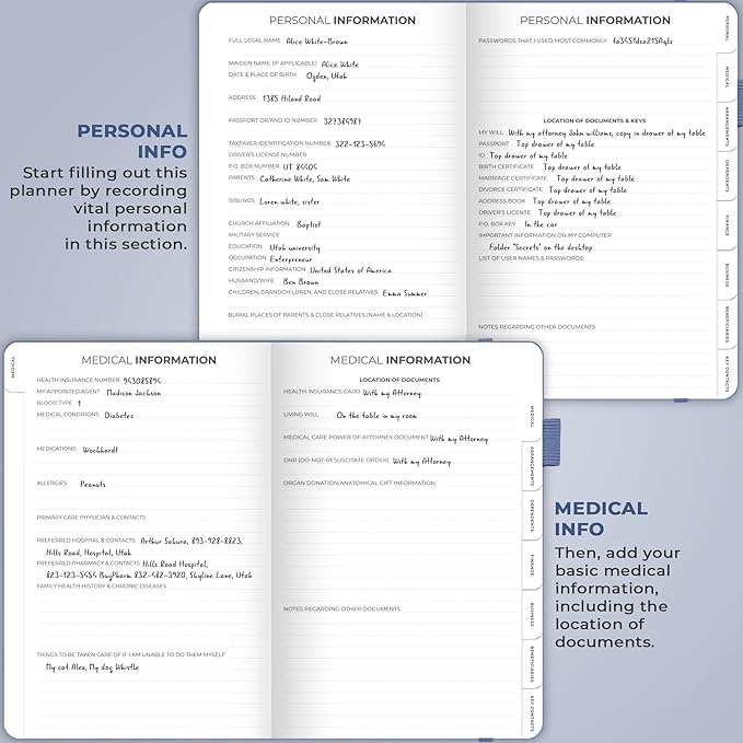 Clever Fox End of Life Planner – Final Arrangements Organizer for Beneficiary, Will Preparation, Last Wishes & Funeral Planning, A5 (Smoke Blue)