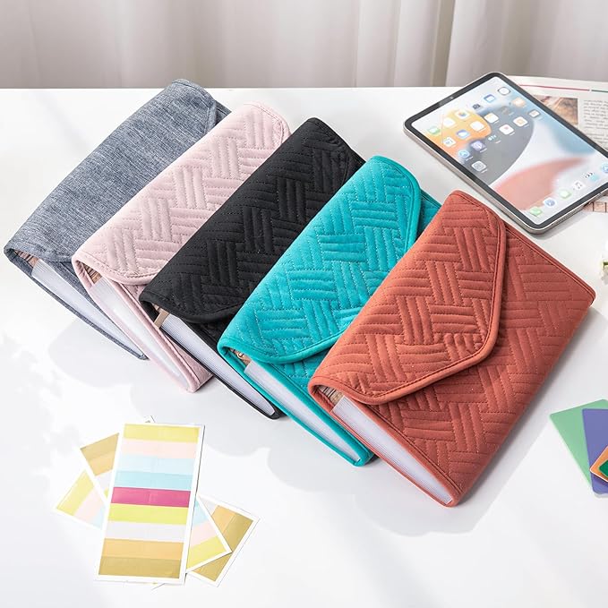 Fabric Bill Organizer with Pockets 10x6 Receipt Organizer for Business - Receipt Holder Organizer - Cash Organizer -Coupon Holder - Money Organizer for Cash- Small Accordion File Organizer