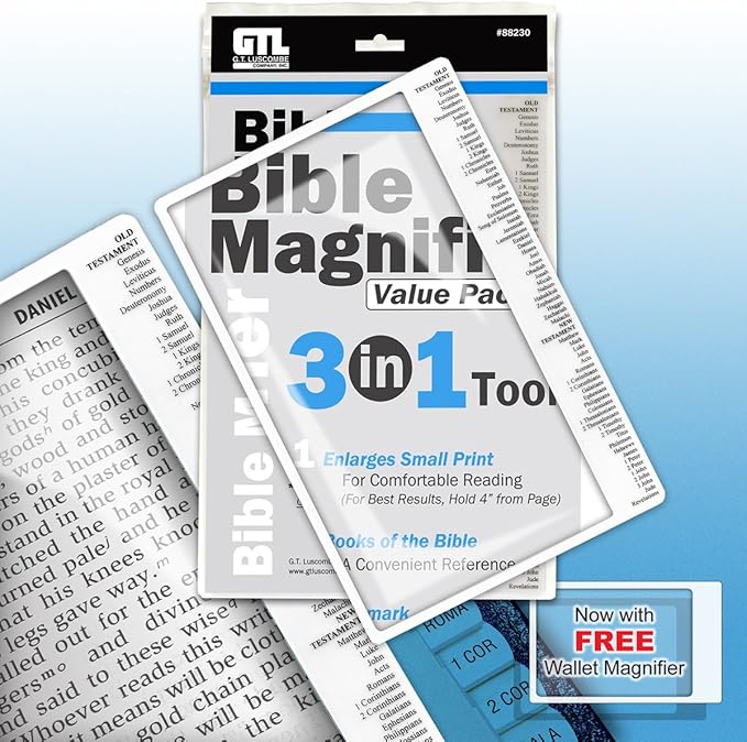 G T Luscombe Bible Magnifier 3-in-1 Value Pack