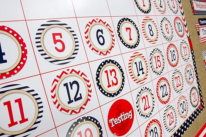 Teacher Created Resources Nautical Calendar Bulletin Board Display Set (Pack of 2)