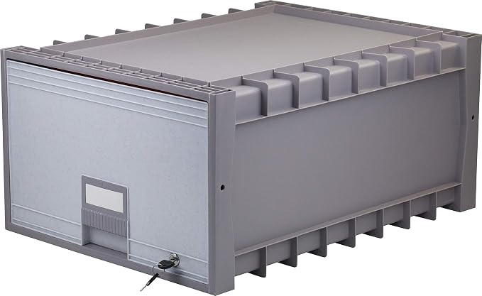 Storex 24-Inch Archive Locking Storage Box for Legal Size Files, Two-Tone Grey (61401U01C)