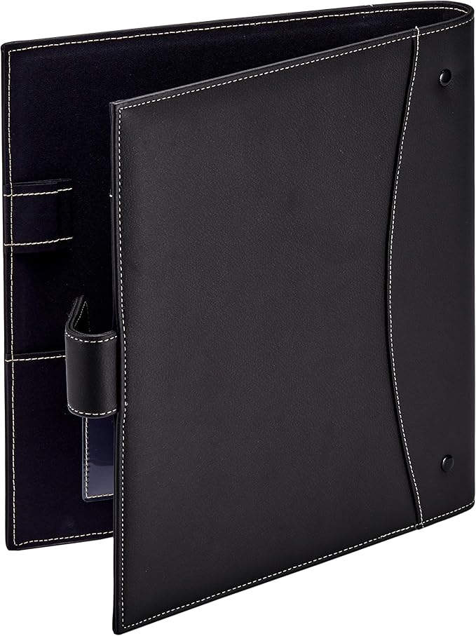 It's Academic Executive Faux Leather Portfolio Folder, Black