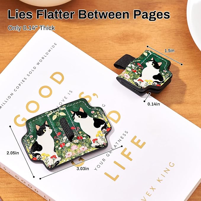 2 Pcs Cat Magnetic Bookmarks with Gift Box,Book Leather Markers for Women, Book Marks Cute Bookmarks for Women, Cute Magnetic Bookmarks for Women, Book Marks for Reading Women