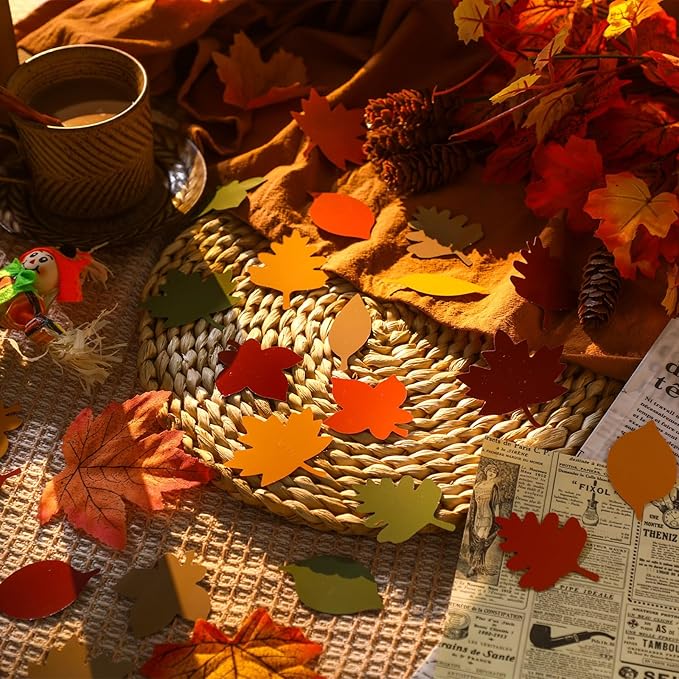 Hillban 125 Pcs Paper Fall Leaves Die Cuts Bulk Autumn Leaf Cutout Thanksgiving Autumn Leave Decor Multicolor Mixed Leaves for Fall Bulletin Board and Craft Projects Party Decor (4 Inches)