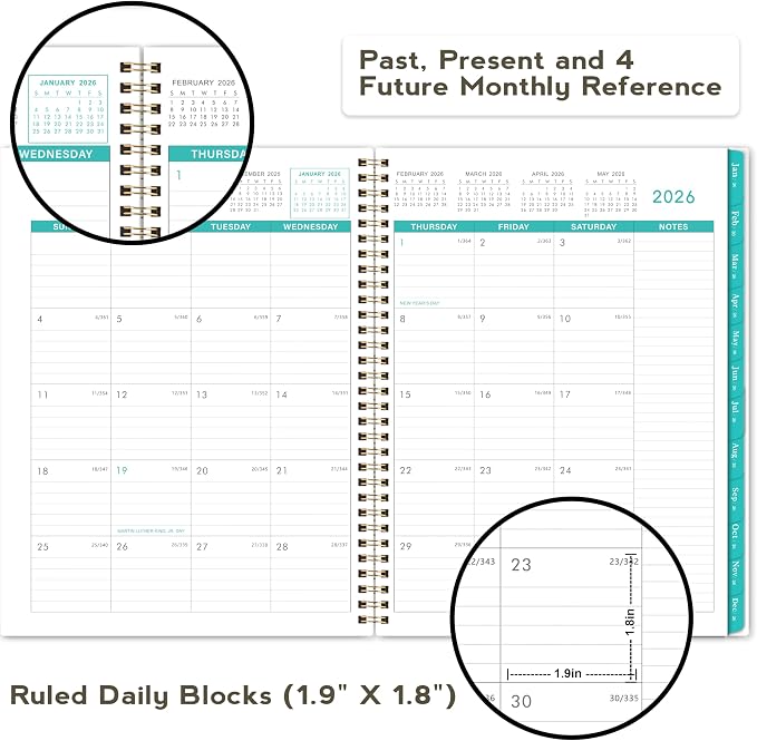 2026 Monthly Planner - 2026 Planner from January to December, Calendar Planner with Tabs, Inner Pocket, 8.5‘’ x 11‘’