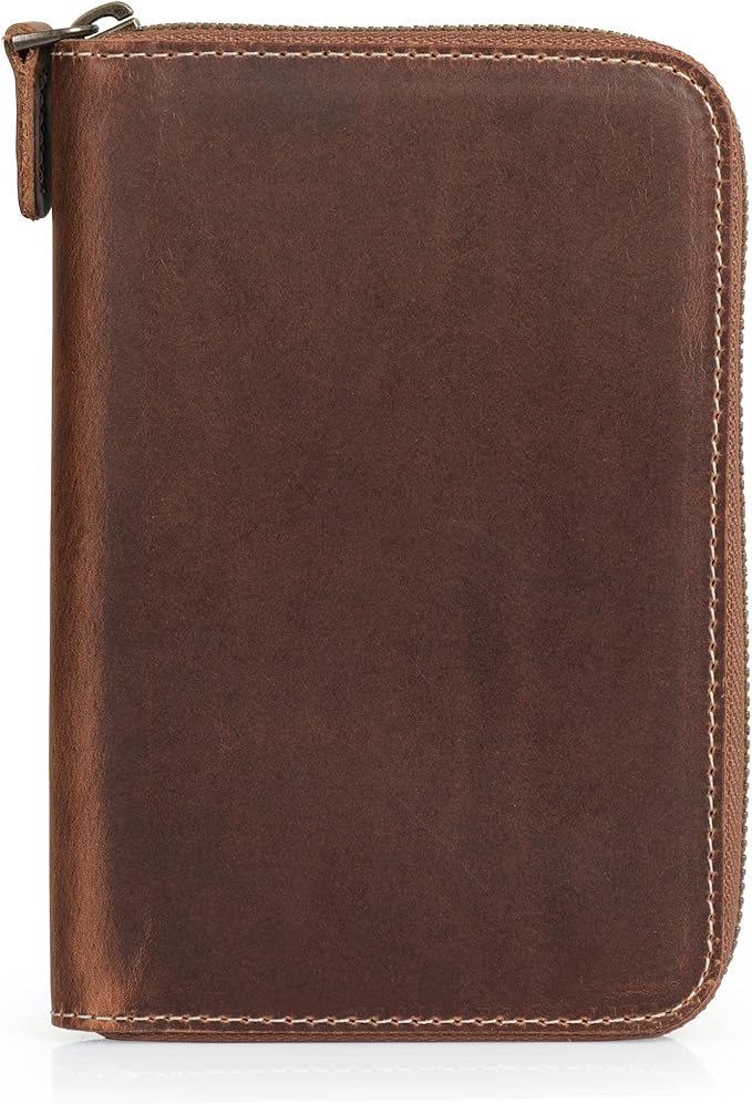 Londo Genuine Leather Padfolio – Portfolio Folder with Pencil Holder, Notepad & Zipper Closure for Business, Office & Travel