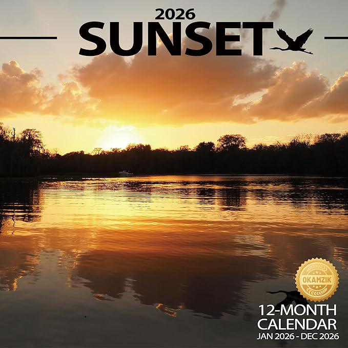 Wall Calendar 2026 Planner Calendar - Sunset Hangable Monthly Wall Calendar with Large Blocks for Organizing & Planning, Academic Schedule, Home, Office & family, Thick & Sturdy Paper (12"x24" Open)