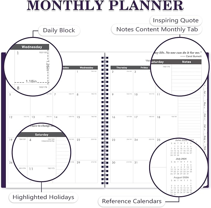 2026-2028 Monthly Planner - Monthly Planner from July 2026 - June 2028, 2-Year Planner 2026-2028 with Tabs, Inner Pocket