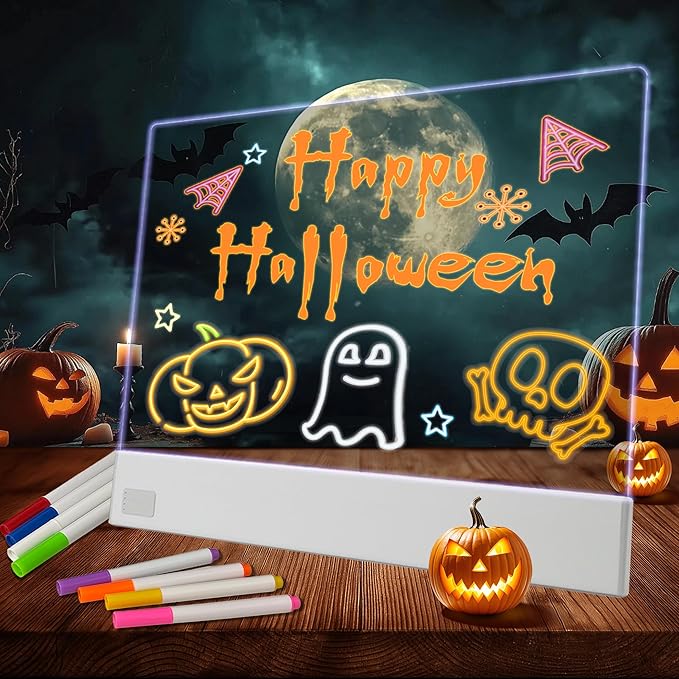 LED Note Board with 8 Highlighters, Lumiboard Led Drawing Board with 3 Modes & 5 Colors, Doodle Glow Drawing Tablet, Light Up Writing Pad, 13.18"X10", Valentines Day Gift