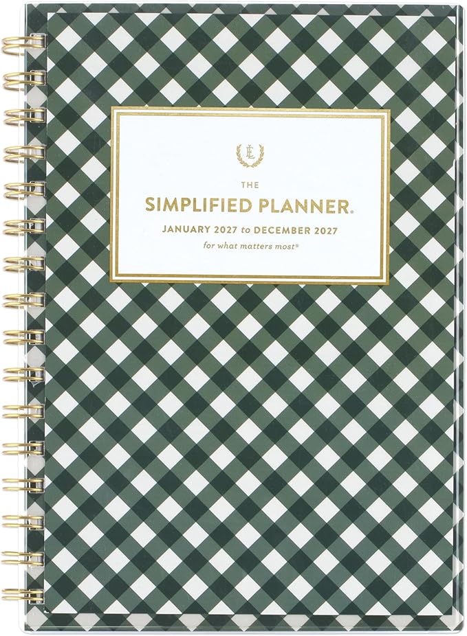 AT-A-GLANCE 2027 Planner, Simplified by Emily Ley, Weekly & Monthly, 5.5" x 8.5", Camp Gingham (EL58-201-27)