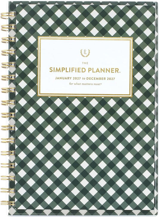 AT-A-GLANCE 2027 Planner, Simplified by Emily Ley, Weekly & Monthly, 5.5" x 8.5", Camp Gingham (EL58-201-27)