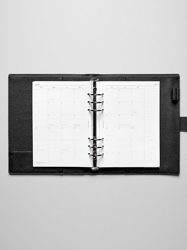 Cloth & Paper 2026 Dated Monthly Planner Inserts | Half Letter Size 5.5 x 8.5 Inches | Discbound Planner Refill | Sunday Start, 84 Pages | 8 Disc Punch | Monthly Organizer Pages | Heavyweight Paper