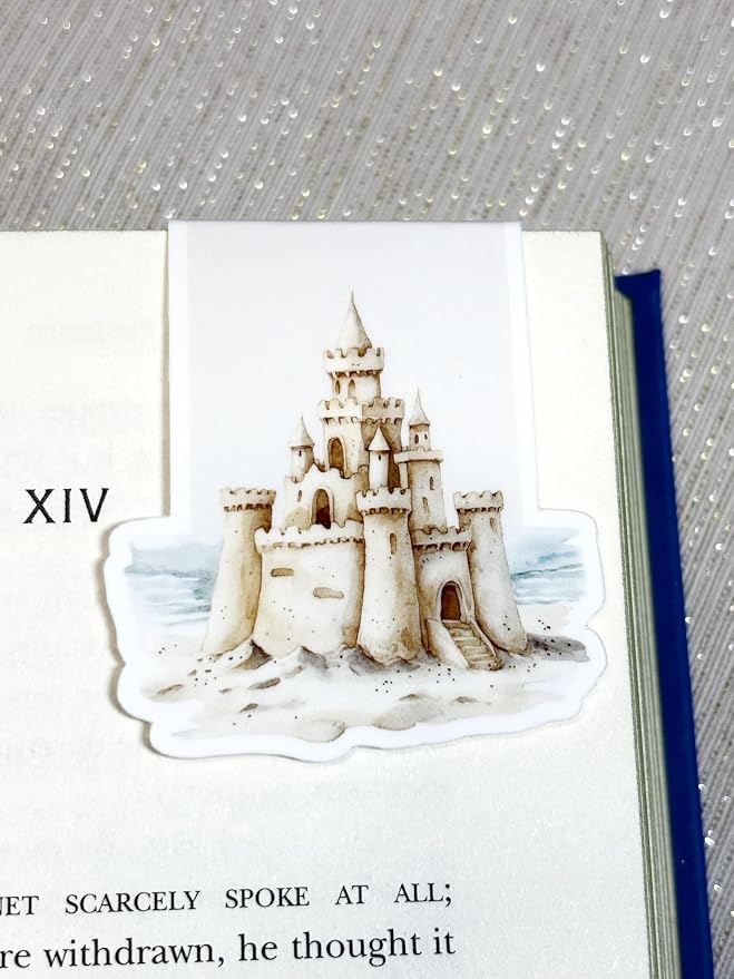 Creates Magnetic Bookmark for Reading Journals Planners Scrapbooking Office Supplies Cute and Funny Bookmark for Bookworms Matte Laminate Double Sided Handmade (Sandcastle)