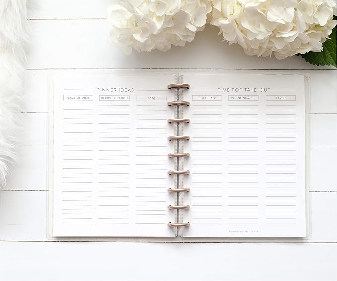 BetterNote Meal Plan Refill Pages for Discbound Planners, Fits Levenger Circa, TUL, Happy Planner, Staples ARC, Menu, Grocery List (6 months, 9-Disc, 7"x9.25")