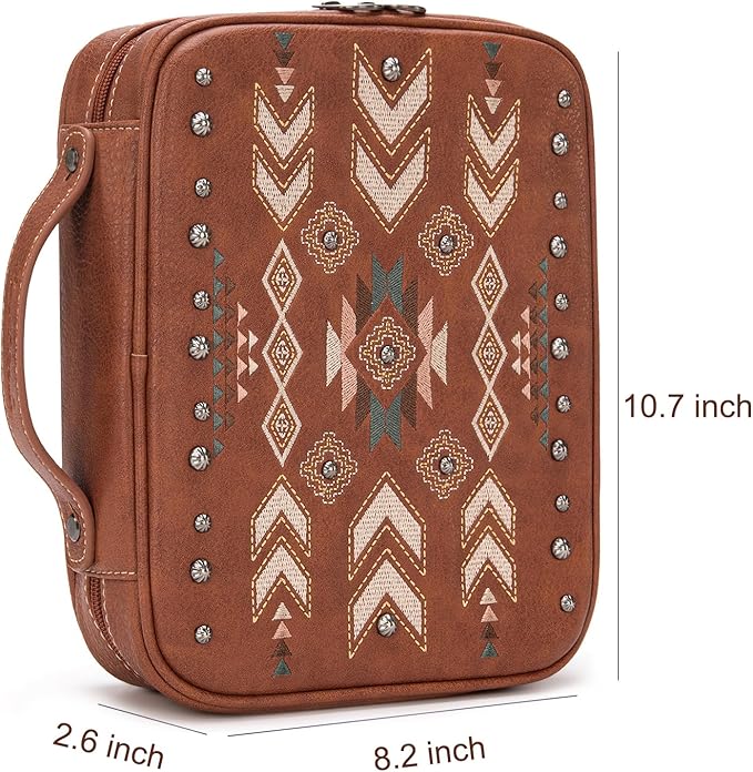Montana West Western Style Embroidered Bible Covers for Women Men Book Carrying Case Church Bag Outdoor Bible Protective