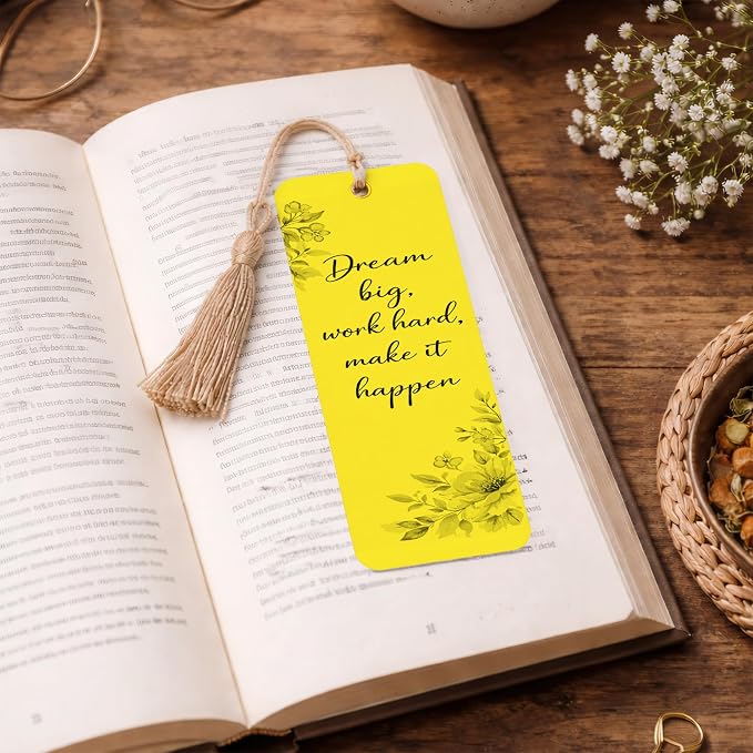 Printable Bookmarks - Blank Bookmark Printing Paper for Inkjet & Laser Printers - 2" x 6" Perforated Bookmarks 5 per Page - 25 Sheets / 125 Book Marks (Bright Yellow)