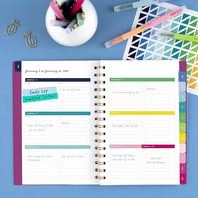 AT-A-GLANCE 2027 Planner, Simplified by Emily Ley, Weekly & Monthly, 5.5" x 8.5", Nostalgia Pink (EL60-200-27)