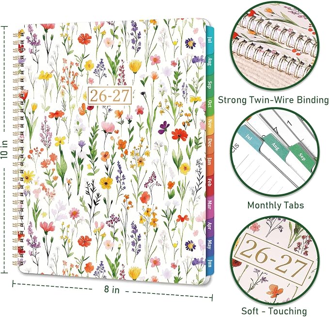 2026-2027 Planner - 9" x 11" Planner Weekly and Monthly 2026-2027, from JULY 2026 to JUNE 2027, Academic Planners with Tabs, Twin-Wire Binding, Inner Pocket, Premium Thick Paper