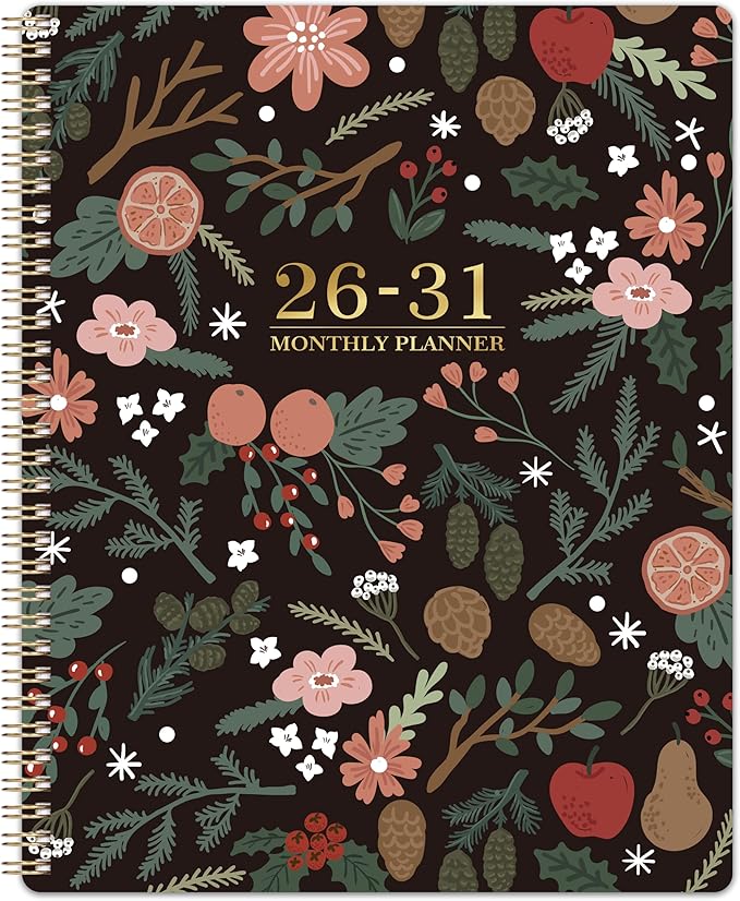 2026-2031 Monthly Planner - 5 Year Planner/Calendar, 5 Year Calendar 2026-2031 Monthly Planners with Tabs, Jul. 2026 - Jun. 2031, 9" x 11", Twin-Wire Binding, Double-Side Pocket - Pinecone