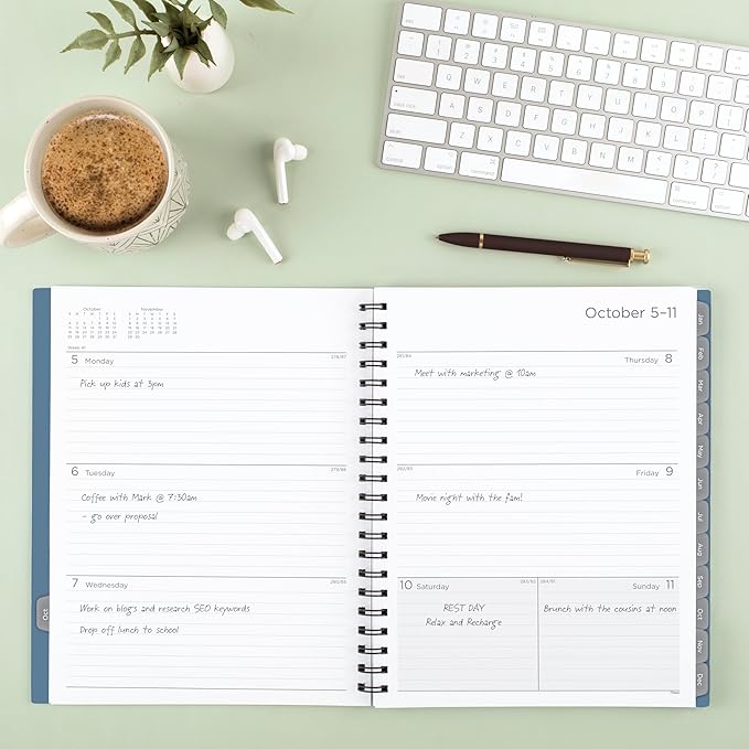 Mead 2027 Planner, Weekly & Monthly, 15-Month Oct-Dec, 8.5" x 11", Composure Blue (CRW6202027)
