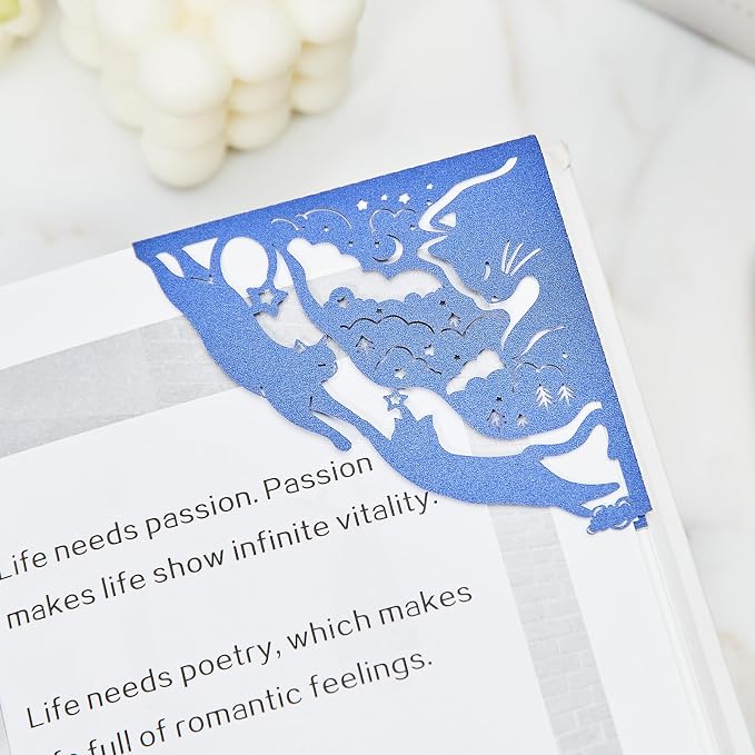 4PCS Pearl Metallic Bookmarks, Cute Hollow Book Corner - Protecting Bookmark for Book Lovers, Small Gifts for Readers Women
