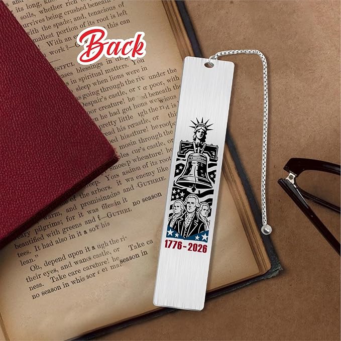 USA 250th Anniversary Merchandise Bookmark, 1776-2026 American 250 Anniversary Flag Hat Stuff Book Mark, Patriotic Gift for Book Lovers, Fourth of July Present