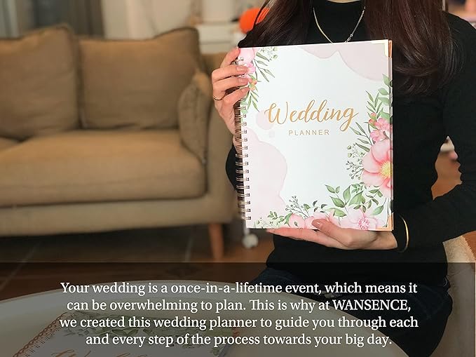 Wedding Planner - Wedding Planner Book and Organizer for the Bride, Wedding Planning Book Unique Engagement Gift for Newly Engaged Couples - Hardcover Bridal Planning Wedding Notebook 11" x 9"
