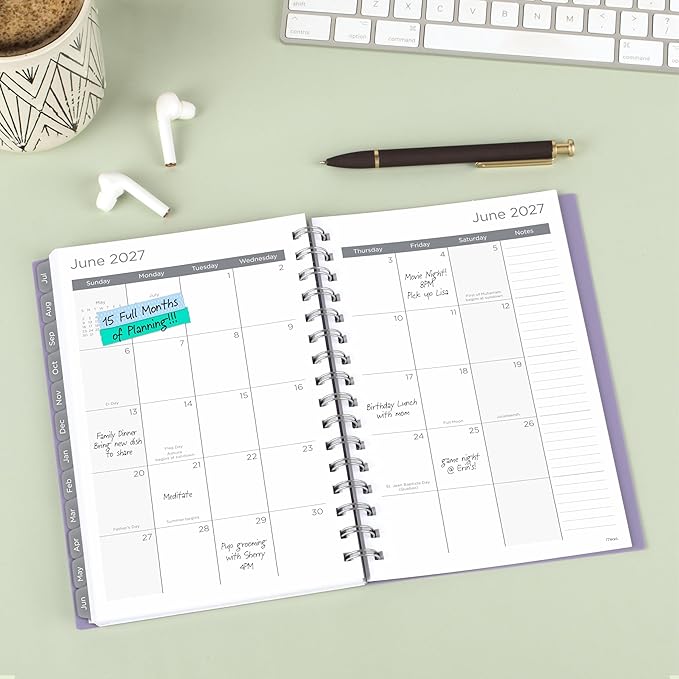 Mead Planner 2026-2027 Weekly & Monthly Academic 15-Month April-June, 5.5" x 8.5", Lilac (CAW42019)