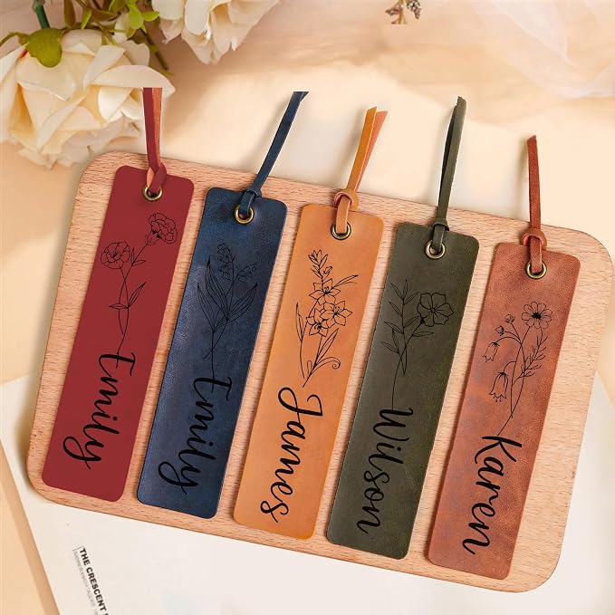Personalized Bookmark, Book Marks for Reading, Women Men Kids Personalized Gifts for Book Lovers Teachers Appreciation Gifts on Birthday Graduation Christmas Back to School (Red)