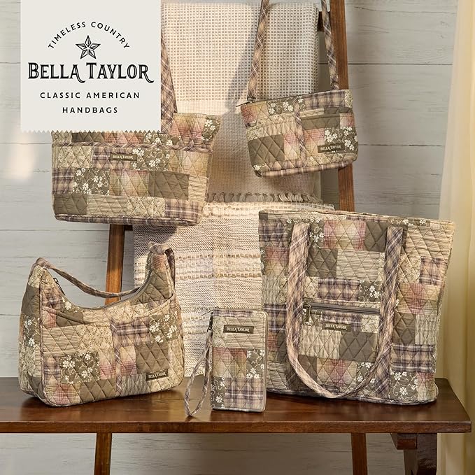 Bella Taylor Quilted Bible Cover for Women - Large Study Bible Case - Woodland Patch