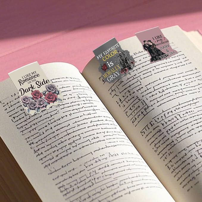 Dark Romance Magnetic Bookmarks, 8 Pcs Gothic Magnet Page Markers Romantasy Book Marks for Reading Women, Dark Romance Merch Bookish Essentials Gifts for Book Lovers Students Teachers