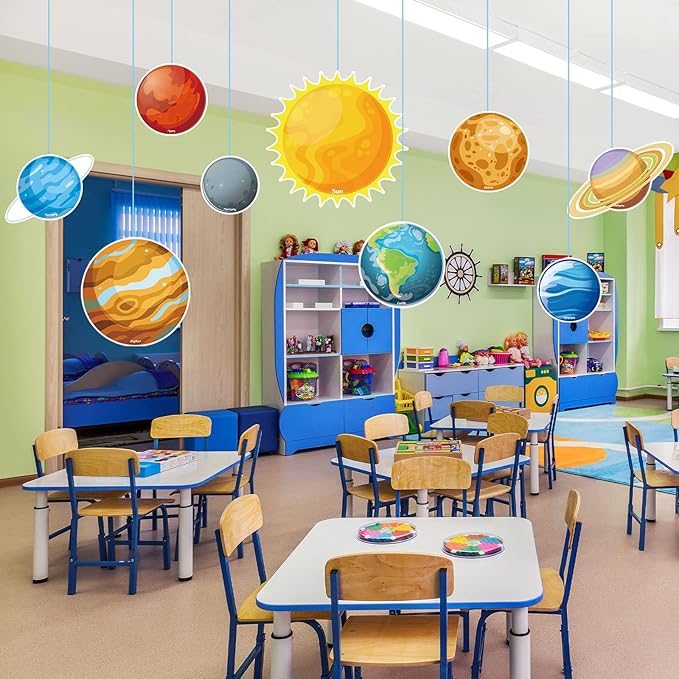 42 Pcs Solar System Cutouts Planet Cutouts for Bulletin Board Sun 8 Planets Galaxy Wall Decal Outer Space Room Decor Birthday Party Decorations