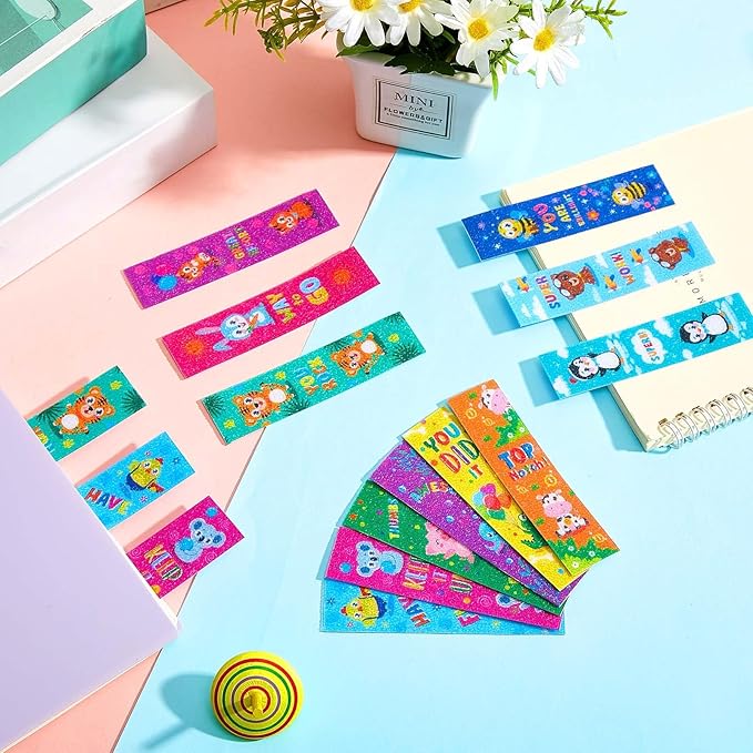 Gersoniel 72 Pcs Anxiety Sensory Stickers Calm Stickers Adhesive Textured Mental Health Strips Mindfulness Fidget Decals Stress Anxiety Relief Items for Desk Therapy Office Counselor(Animals)