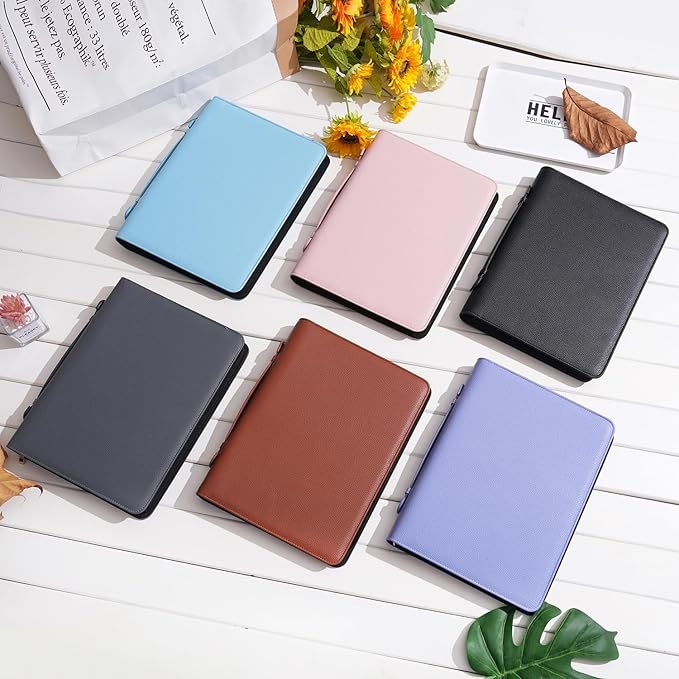 Wonderpool Travel Zippered Portfolio 3 Ring Binder A4 Padfolio Document Case with Removable Clipboard Legal Pad Holder, Business Office School Organizer for Men and Women (Purple)