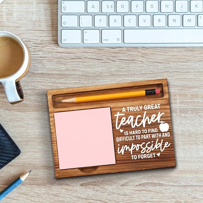Teacher Sticky Note Holder, Thank You Teacher Appreciation Gifts from Student Self-Stick Note Pad Holders GSH21
