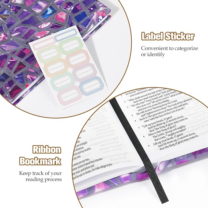 Moko 7PCS Stretchable Book Covers, Reusable Jumbo Cover Protector for Textbook Hardcover Books up to 9 x 11 in, Fabric Book Sox, Back to School Supplies, Fishscale Pattern