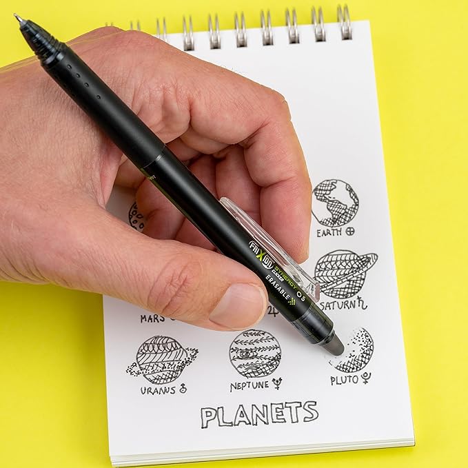 Pilot FriXion Synergy Retractable Clicker Erasable Gel Ink Pens, 0.5mm Extra Fine Point, Black Ink, Dozen