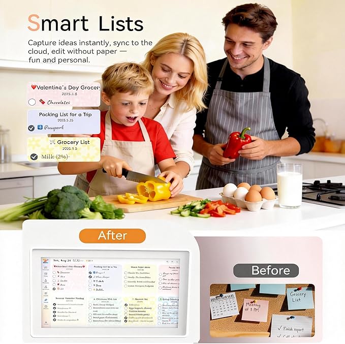 Digital Calendar,15.6-inch Digital Wall Planner & Chore Chart, Touchscreen Family Organizer for Schedules, Events & Reminders, Wall Mount Included, Smart Calendar Perfect for 2026 Planning (White Frame)