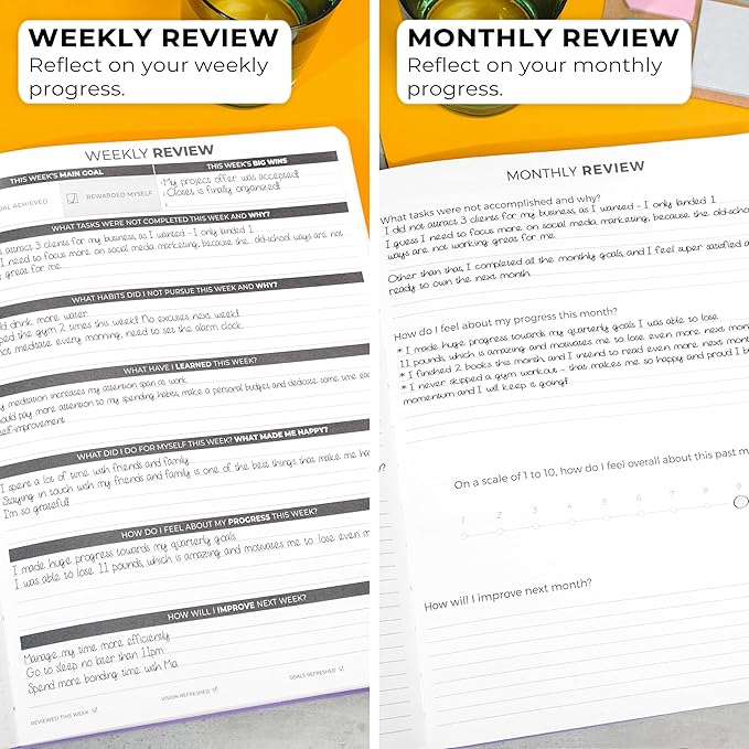 Clever Fox Planner Daily PRO - 8.5 x 11" A4 Size Daily Life Planner and Gratitude Journal to Increase Productivity, Time Management and Hit Your Goals - Undated - Lasts 3 Months (Lavender)