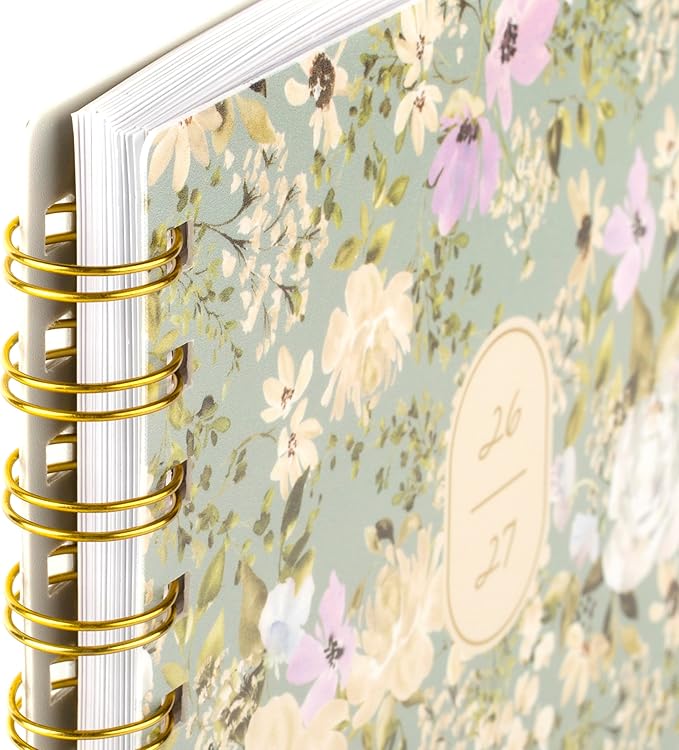 Cambridge Planner 2026-2027 Weekly & Monthly Academic 12-Month July-June, 5-1/2" x 8-1/2", Leah Bisch, Peony Field (LB51-200A)
