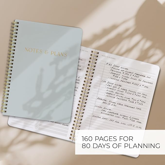 Beautiful Daily Planner And Notebook With Hourly Schedule - Aesthetic Spiral To do List Notepad to Easily Organize Your Tasks And Appointments - Stylish Book And School Or Office Supplies