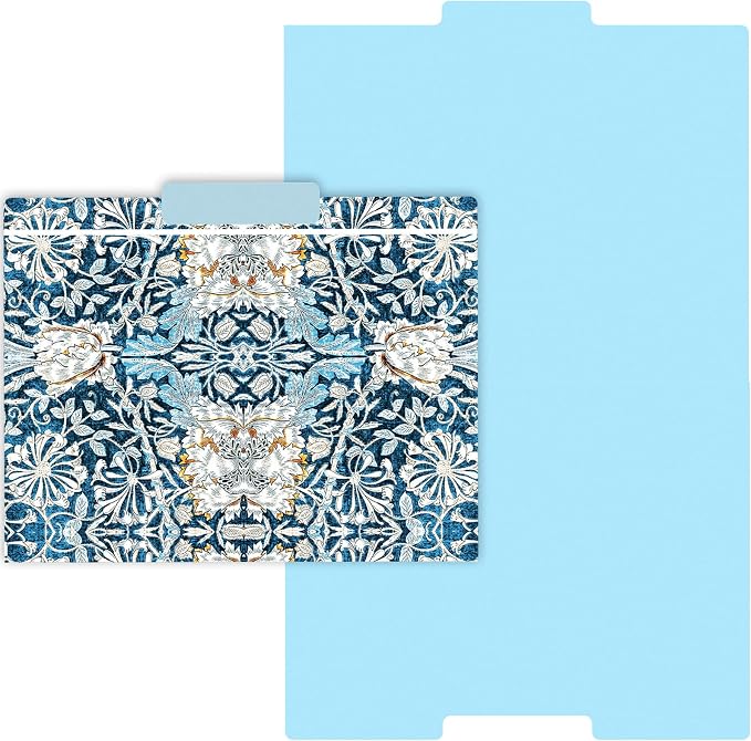 AnyDesign William Morris Floral File Folders Letter Size 12 Packs Vintage Blue Flower File Pockets with 1/3 Cut Tab for Home Office Classroom Supplies, 9.5 x 11.5 Inch