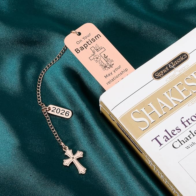 Baptism Gifts for Girl Baptism Gifts for Boys Catholic Christening Gifts First Communion Gifts for Girl Boy Confirmation Gifts for Teens Baptism Bookmark Christian Easter Gifts for Kids Women Men